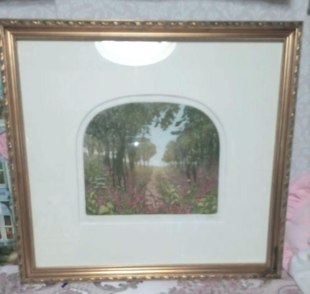 ステファン・ウイットル氏☆銅版画☆「森の中の散歩」 どこへ行くの （ 猫の散歩 ）/ 銅版画 (額あり） | iichi 日々の暮らし