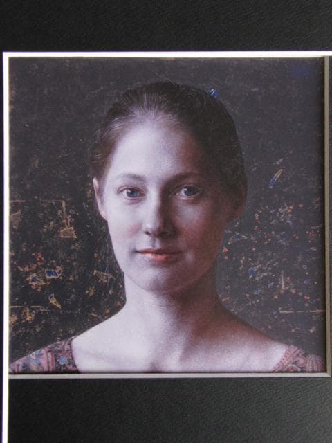 大矢英雄、【瞳の彼方】、希少な額装用画集画、新品高級額 額装付、状態良好