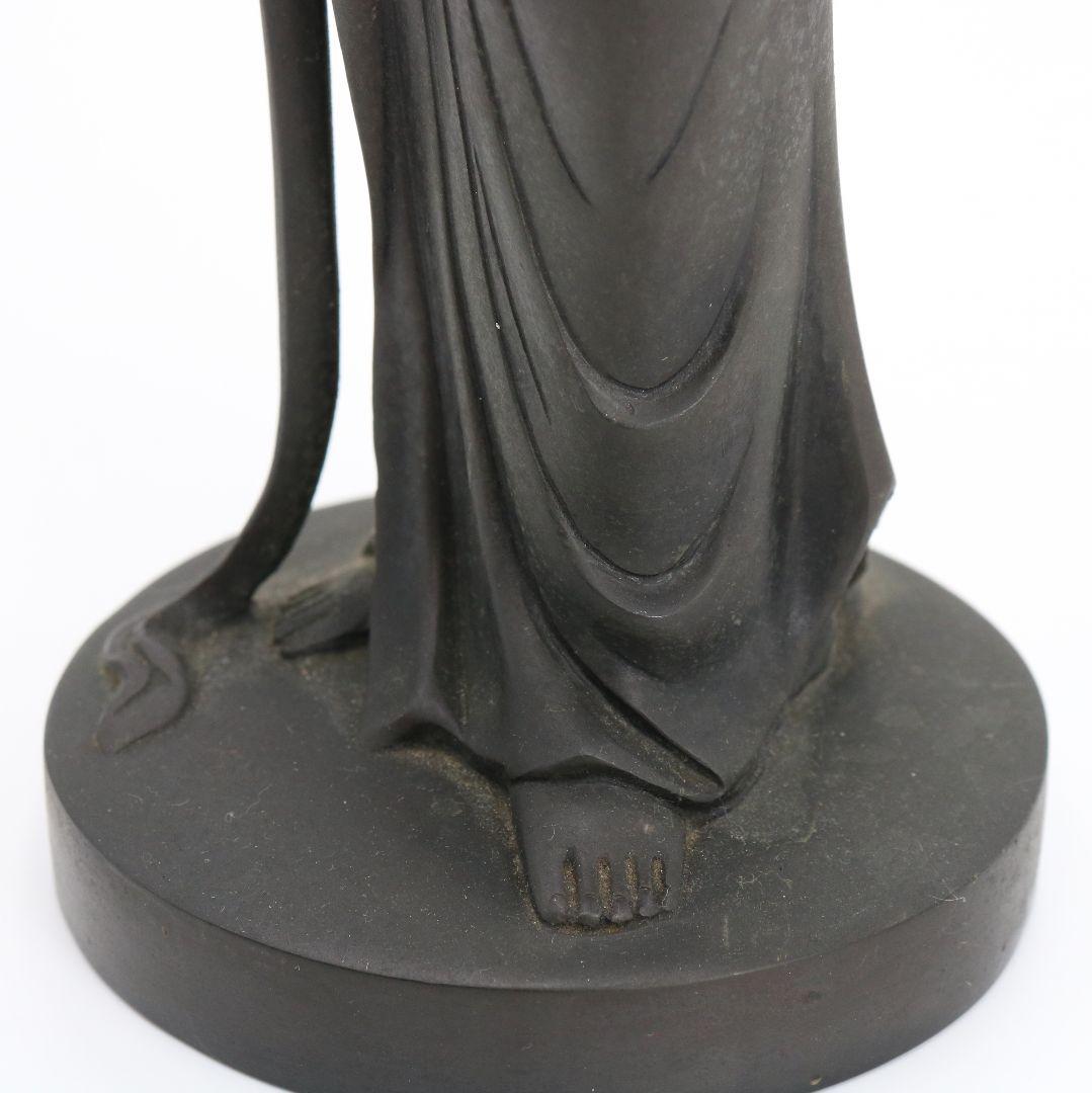 聖観音菩薩像 仏教美術 銅製/ブロンズ 仏像 置物 AB228 1FB6