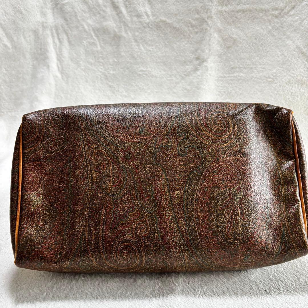 ETRO エトロ ペイズリー柄 ミニボストンバッグ ブラウン 鍵 南京錠