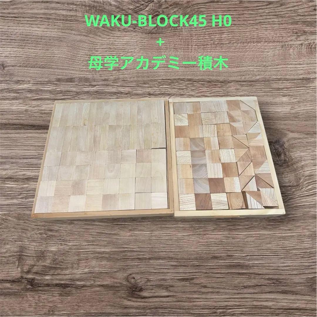 童具館 WAKU-BLOCK45 H0 ワクブロック+母学アカデミー積木 研磨済