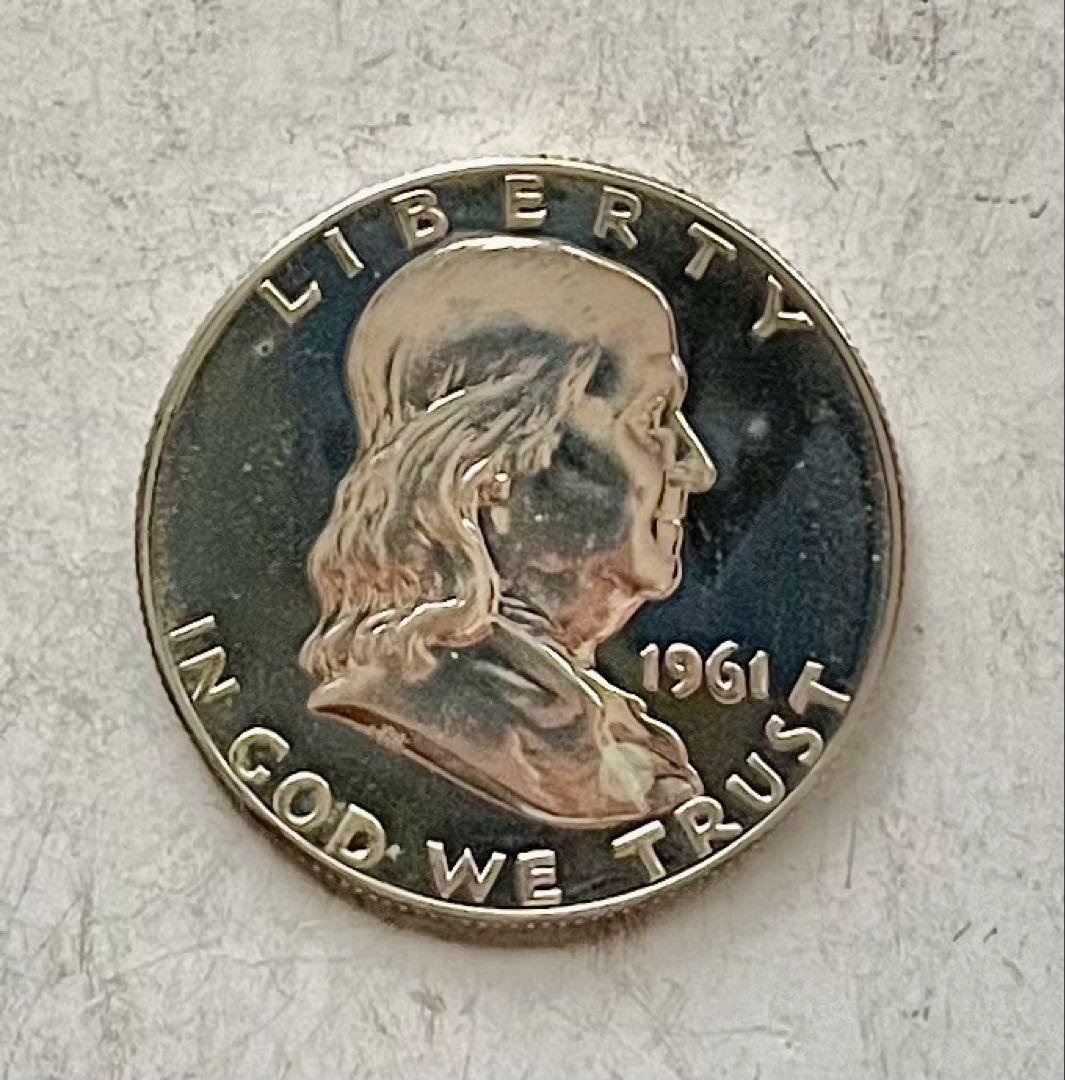 C234　1961年 ハーフダラー銀貨プルーフ フランクリン アメリカ アメリカ フランクリンハーフドル銀貨Half dollar franklin common