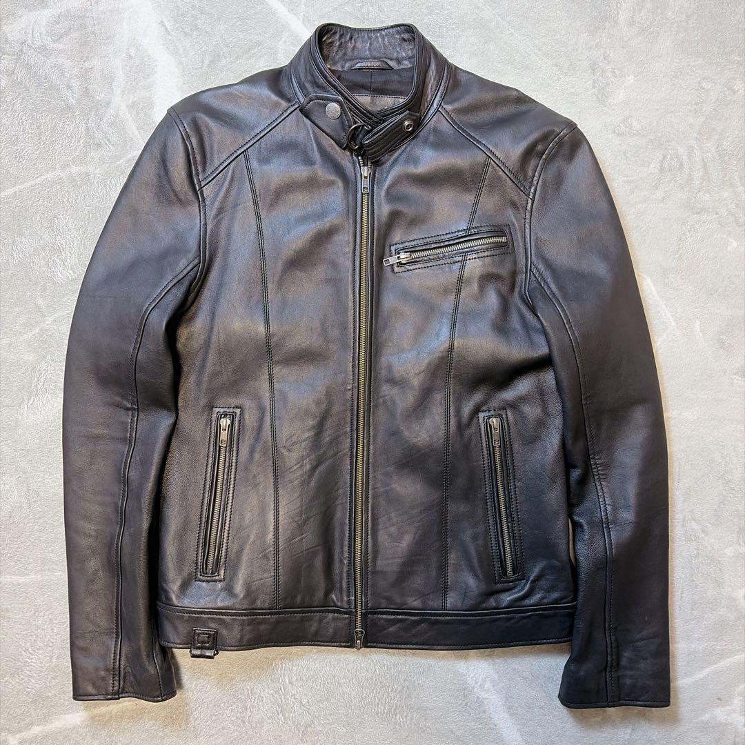 【極美品】 リューグーレザーズ ラムレザー シングルライダースジャケット L