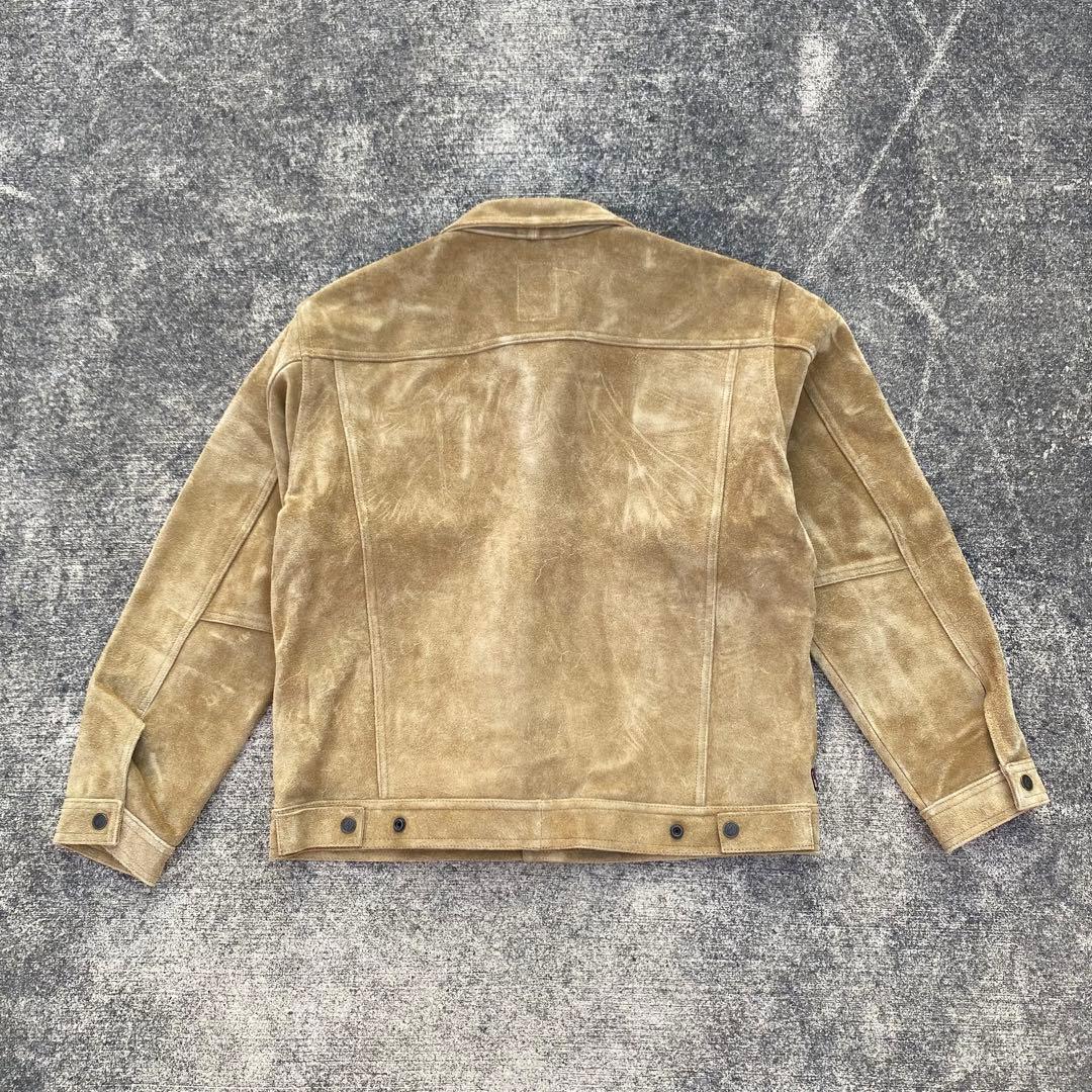 希少 キリンファイア 牛革 スウェード トラッカージャケット レザー