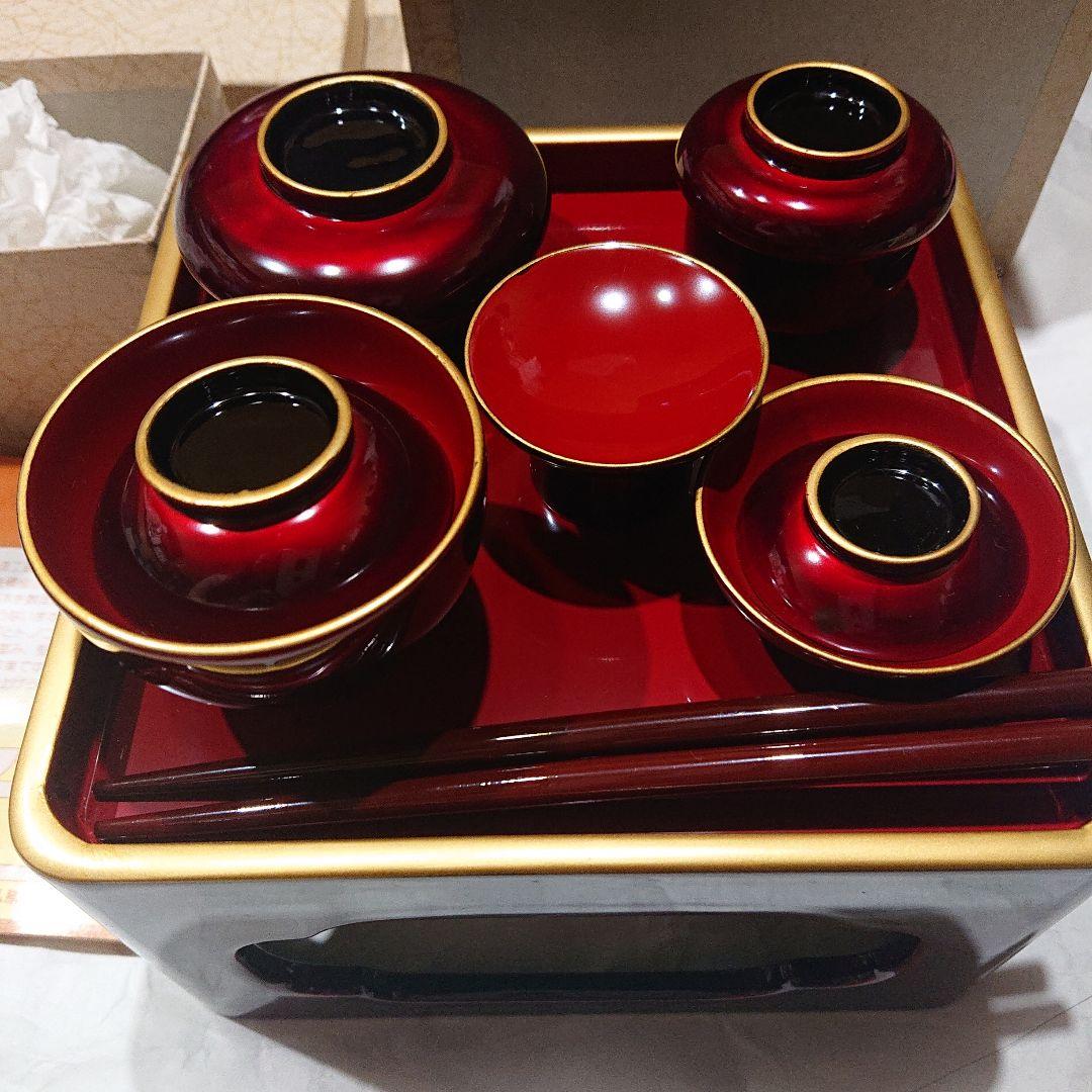 会津ぬり　本金釦付　玉虫　仏膳　堅地椀付　本漆塗　 善セット 五五号 仏膳椀セット 特上溜 会津塗 木製 【メーカー取寄品】 — 仏壇・仏具