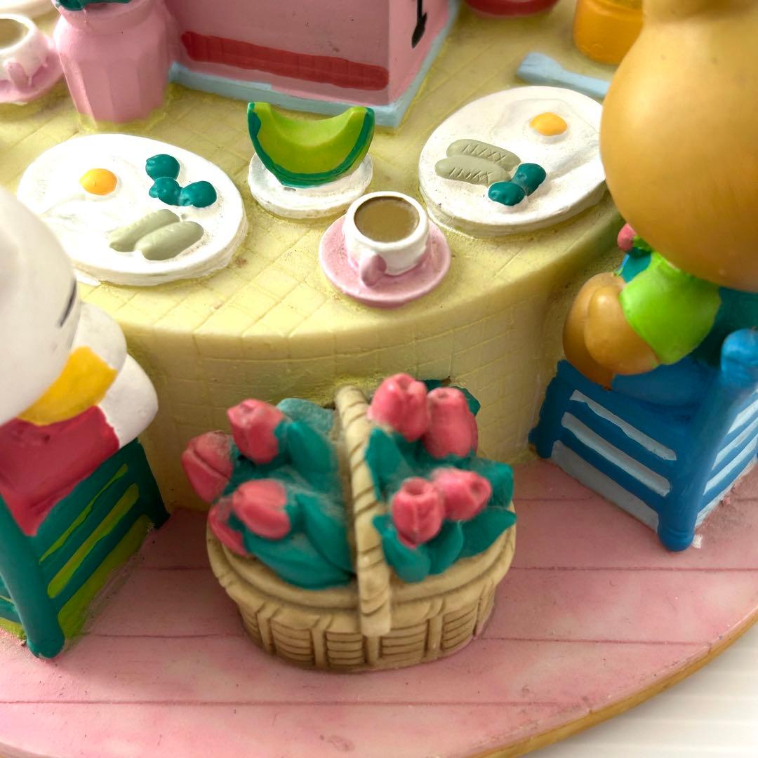 希少】サンリオ ハローキティ みんなで朝ごはん ジオラマ風 貯金箱 レトロ