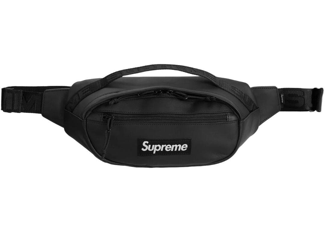 状態良 Supreme ブラック Leather Waist Bag