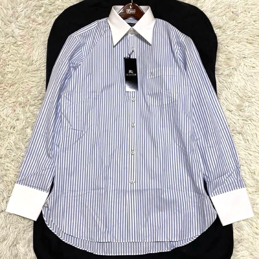 【未使用•タグ付✨】バーバリーブラックレーベル クレリックシャツ ストライプ L