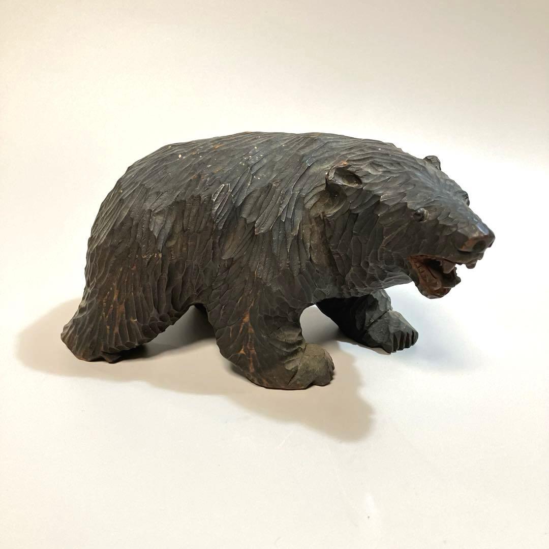 北海道　古作　木彫りの熊　ガラス目　木彫り熊　木彫熊　アイヌ　民芸　伝統工芸 熊【八雲】木彫り ガラス目 時代作品 彫刻 アイヌ 民芸 北海道｜Yahoo