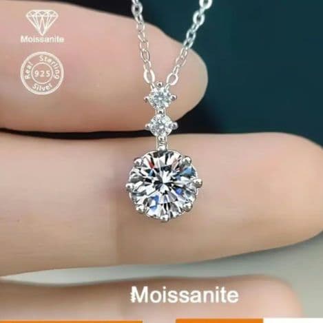 シルバー925モアサナイトネックレス - メルカリ