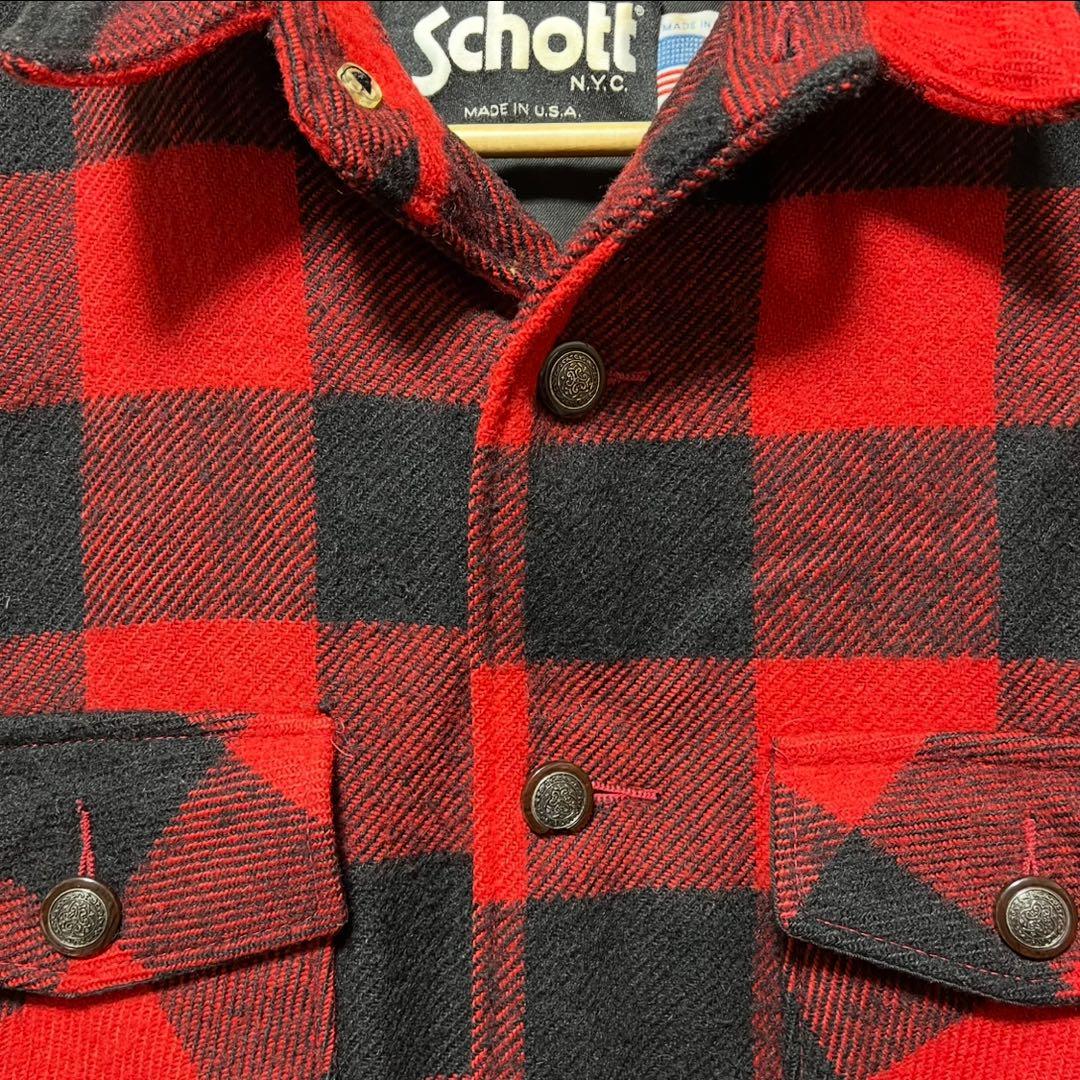 Schott ショット バッファローチェック ウールジャケット USA製 Schott