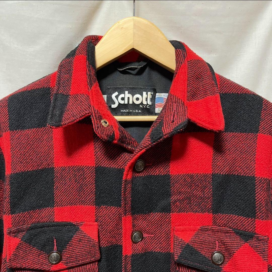 Schott ショット バッファローチェック ウールジャケット USA製 Schott