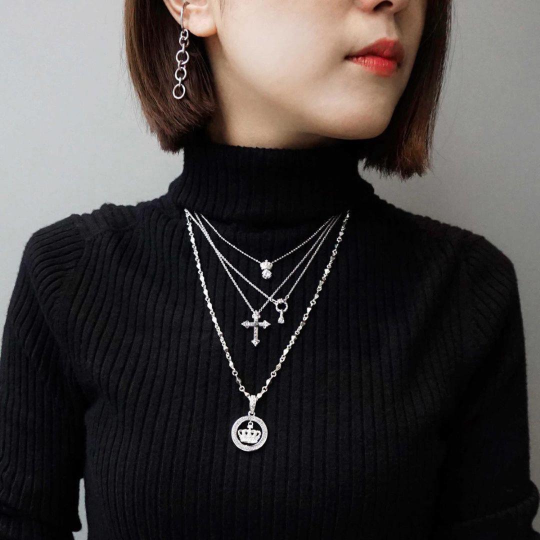 定価6.1万Justin Davis スター付きダイヤネックレス（50cm