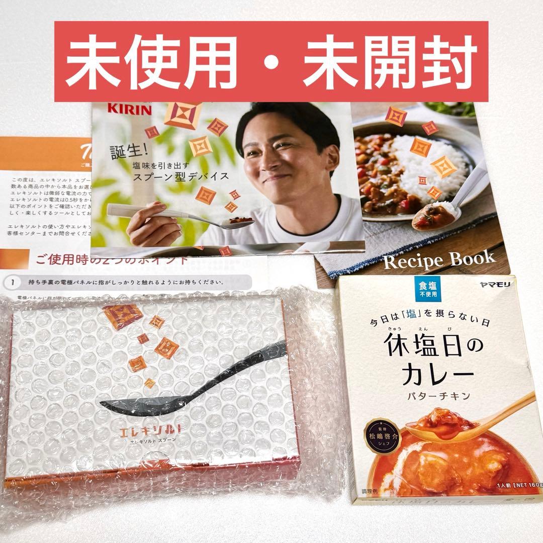 【新品未使用】エレキソルトスプーン ES-S001 未開封 A 電気の力で減塩食品の塩味やうま味を増強する「エレキソルト スプーン