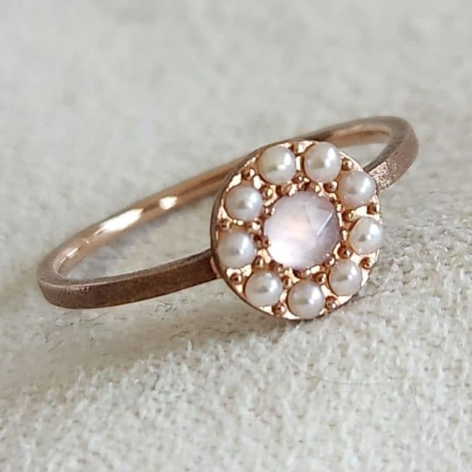 ラベンダークォーツ×パール♡9号【エテ】K10 ゴールドリング☆アガット 好きも agete｜アガットのリング（ゴールド）通販 - ZOZOTOWN