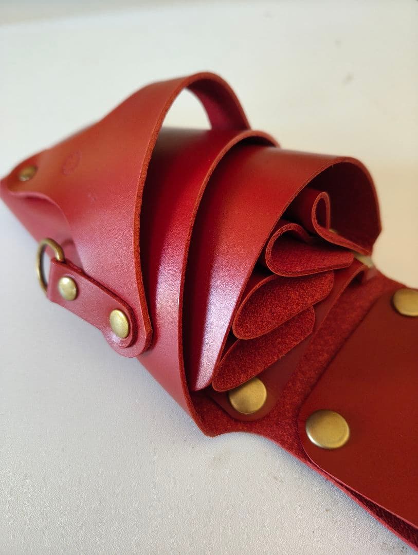 シザーケース　本革　4丁　レッド