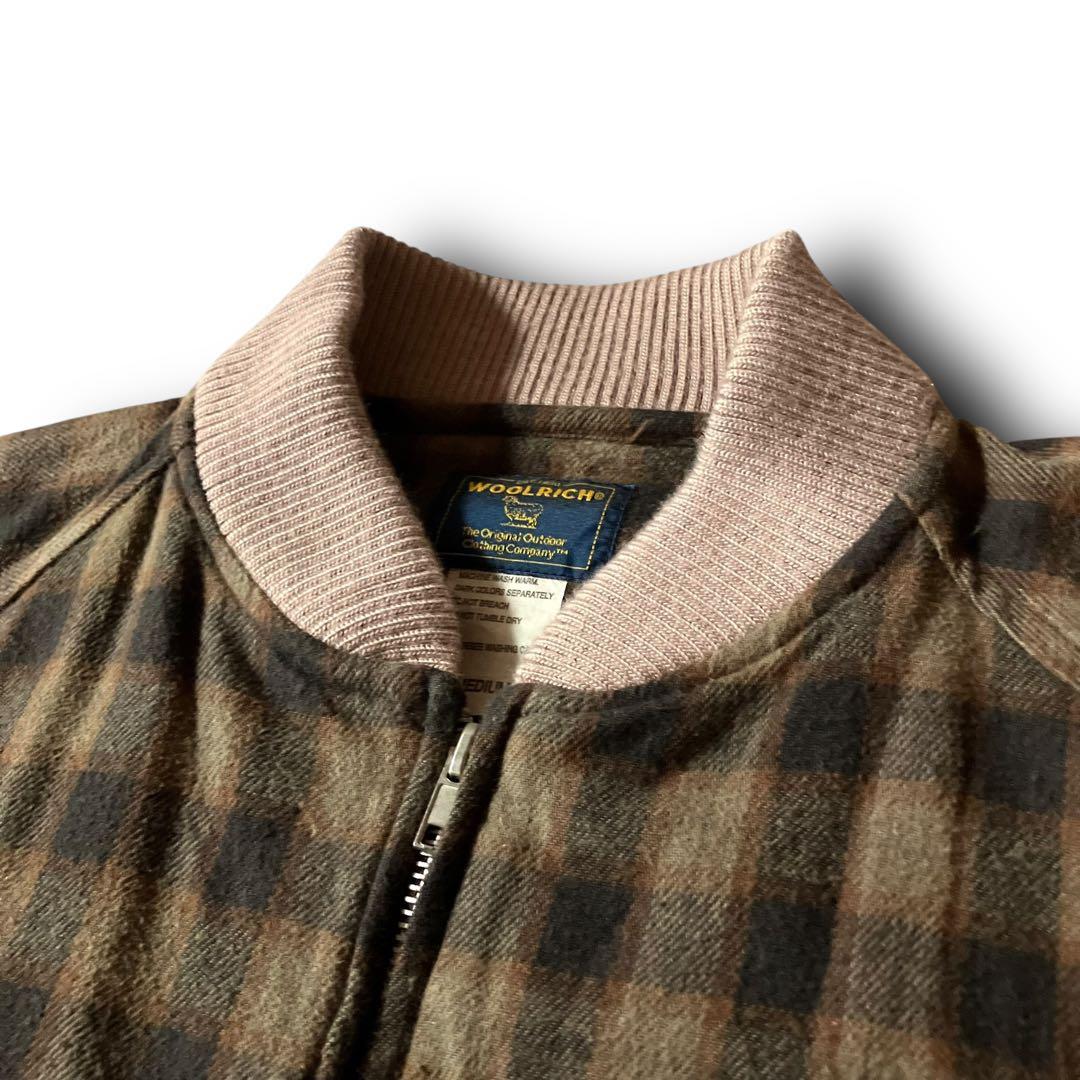 ウールリッチWoolrichチェックブルゾンボンバージャケットCBOYブラウン