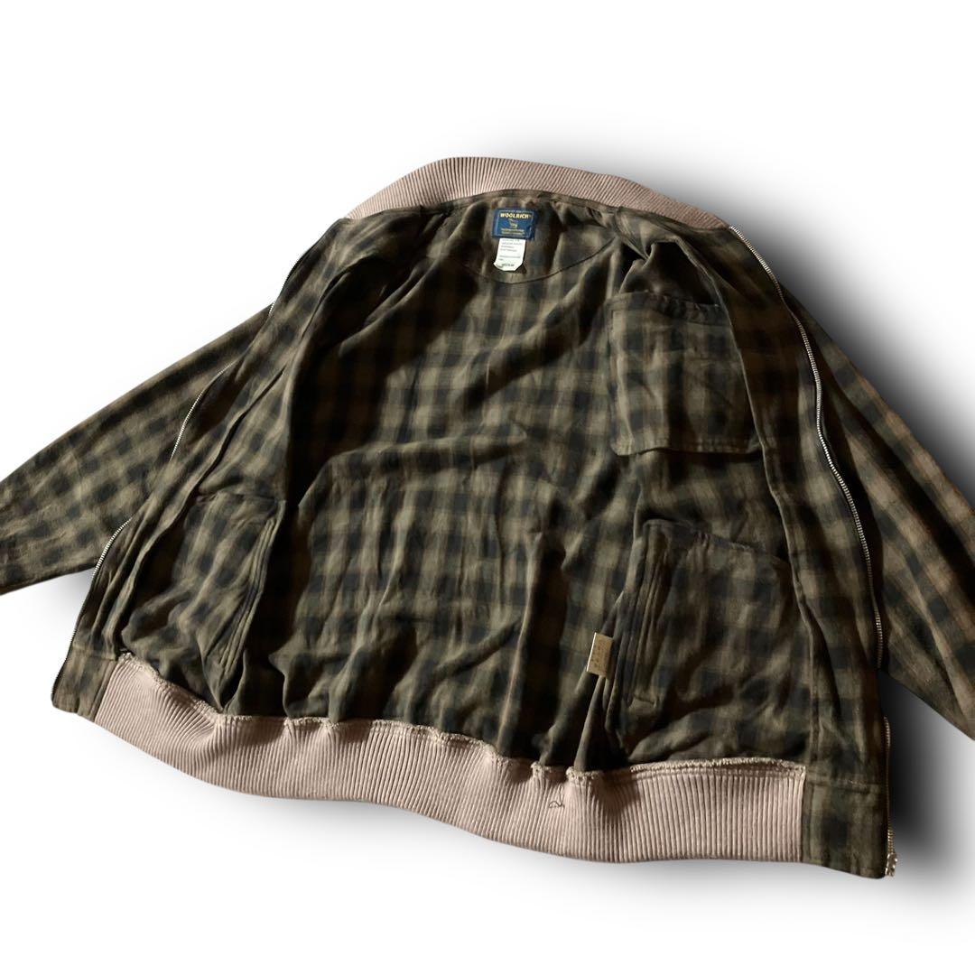 ウールリッチWoolrichチェックブルゾンボンバージャケットCBOYブラウン