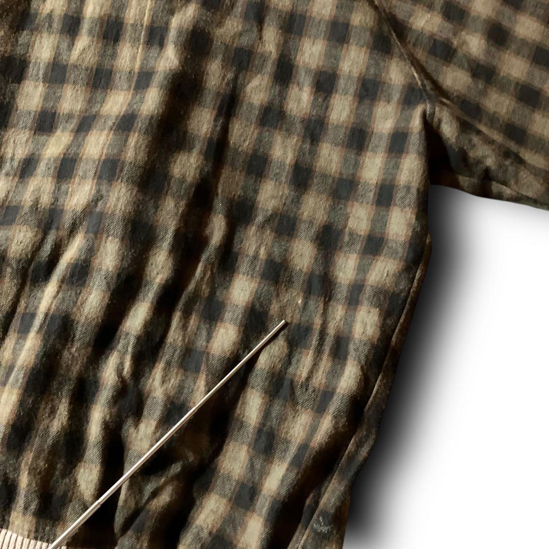 ウールリッチWoolrichチェックブルゾンボンバージャケットCBOYブラウン