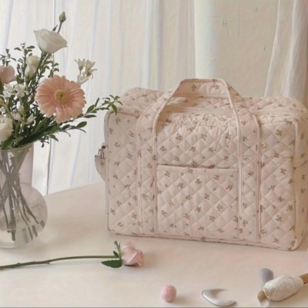 ママバッグ マザーズバッグ 韓国 花柄 キルティング ショルダー 3WAY