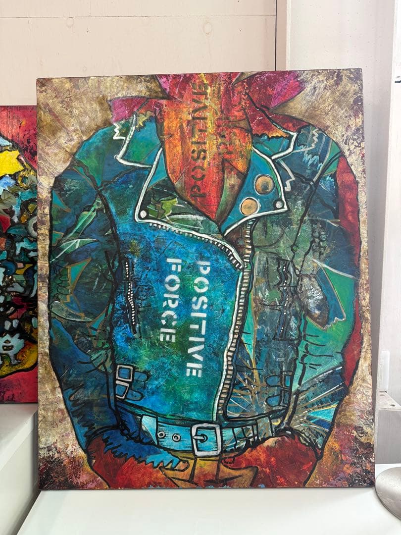 抽象画　POSITIVE FORCE ライダースジャケット