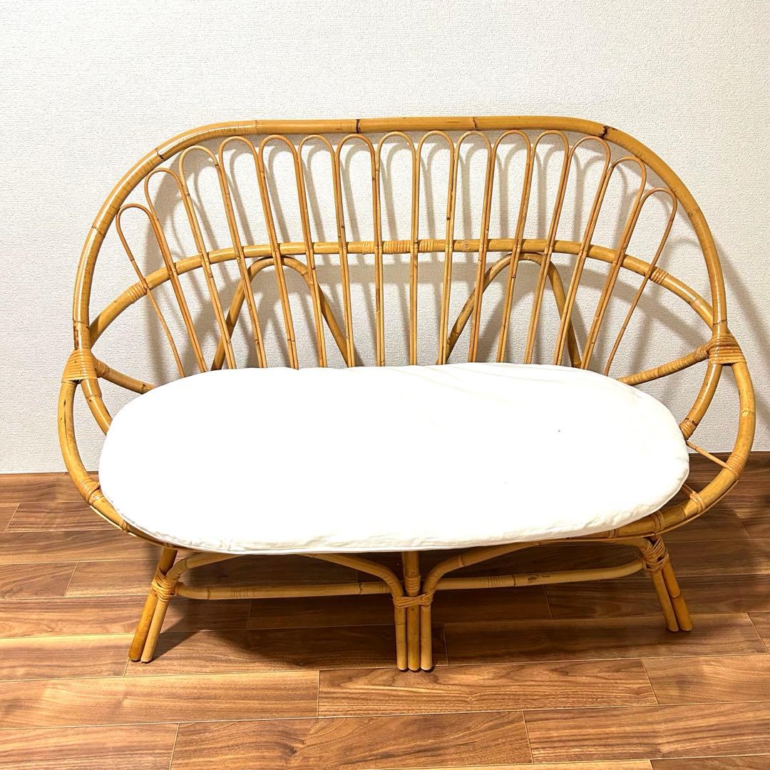 t*6様 【今週まで！】unico ラタンチェア　ソファ カージュ　ウニコ 2人