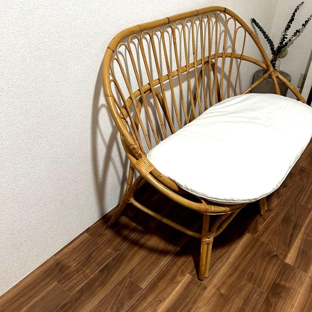 t*6様 【今週まで！】unico ラタンチェア ソファ カージュ ウニコ 2人