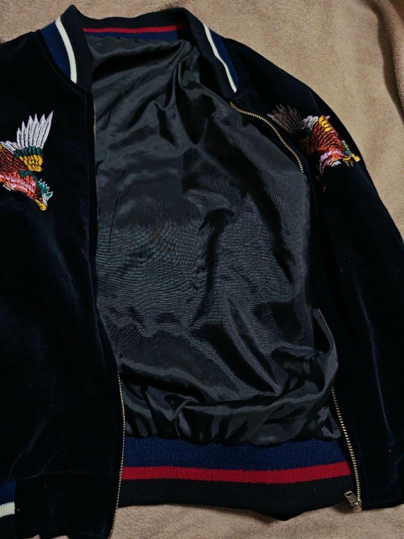 美品 Vintage 別珍 鷲 日本限定 スカジャン ベルベット unisex - メルカリ