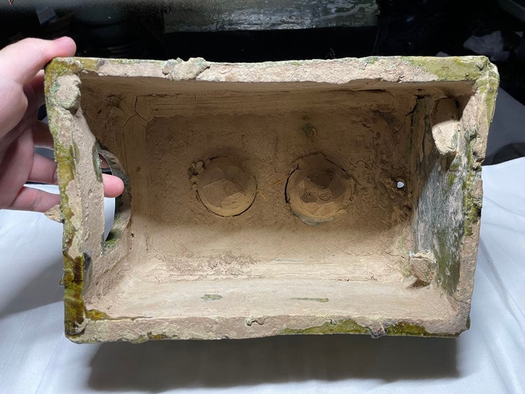 漢緑釉。灶台。漢時代。陶器。古美術。骨董品。舊家蔵出し。稀少