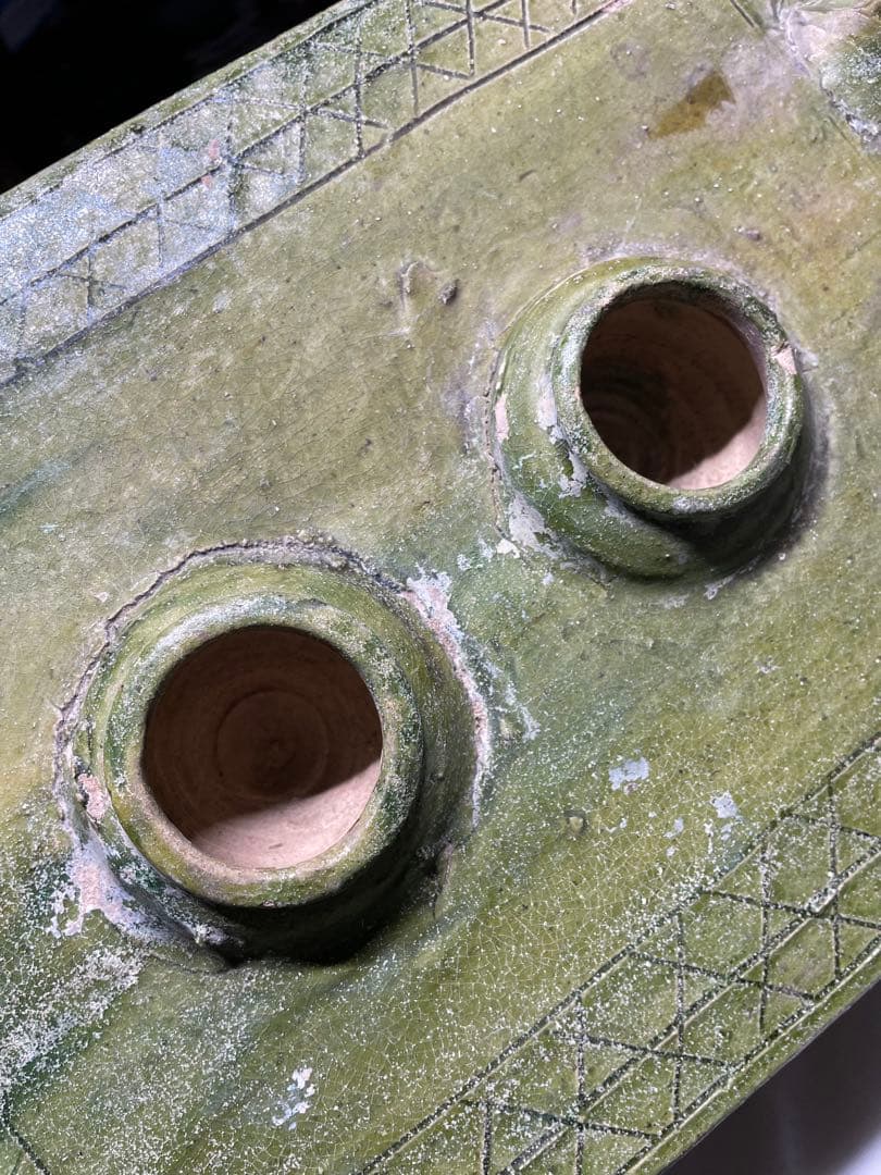 漢緑釉。灶台。漢時代。陶器。古美術。骨董品。舊家蔵出し。稀少