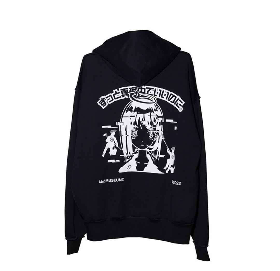 【L】AtoZ MUSEUM® ずっと真夜中でいいのに。パーカー ずとまよ 黒 NIRA HOODIE [残機] - ZUTOMAYO MART