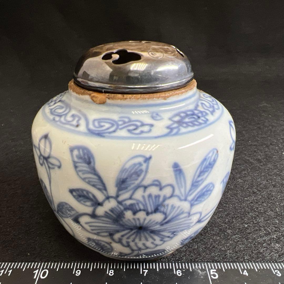 中国清時代 銀火屋（8g） 新渡香炉 木箱付 高さ約7㎝ 東Y8-0225☆2F