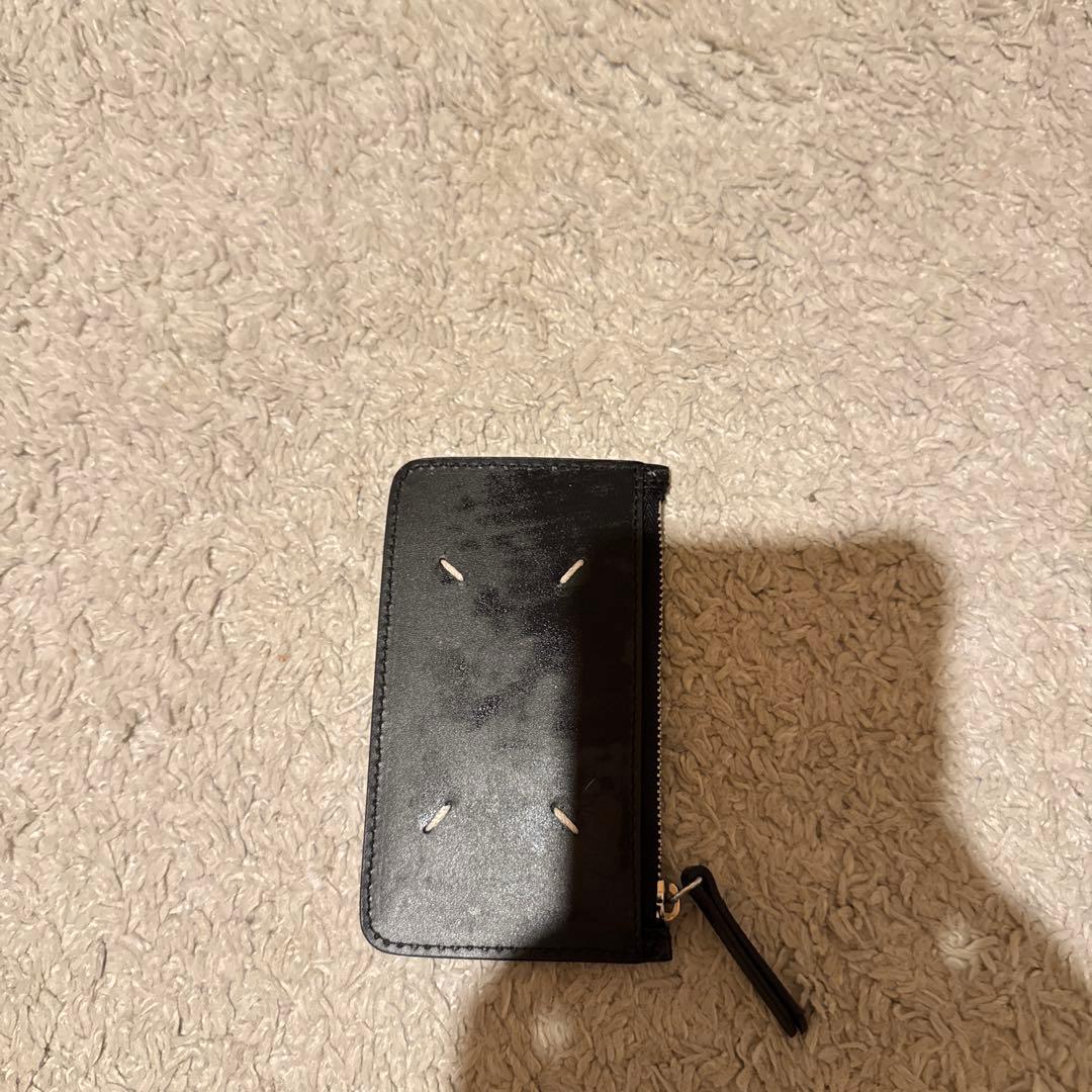 小銭入れつきメゾンマルジェラグレイニーカーフ　カードホルダー
