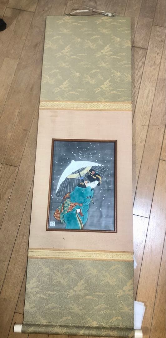 聡窯　辻一堂作　浮世絵　掛け軸　有田焼　絵画