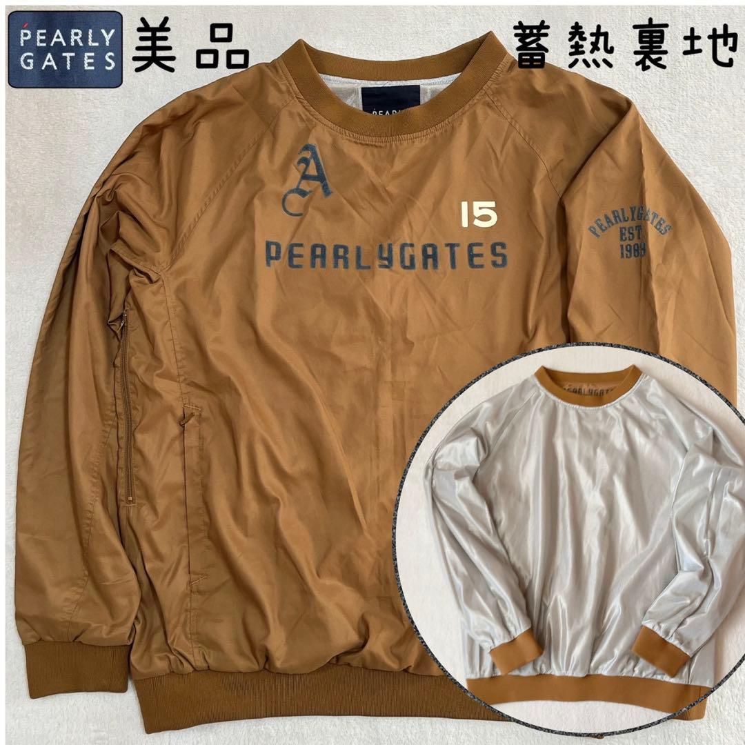 美品　パーリーゲイツ　蓄熱裏地　ナイロン　スニード　ロゴ　キャメル　ベージュ　L PEARLY GATES（パーリーゲイツ） 【超美品】パーリーゲイツ ジャケット