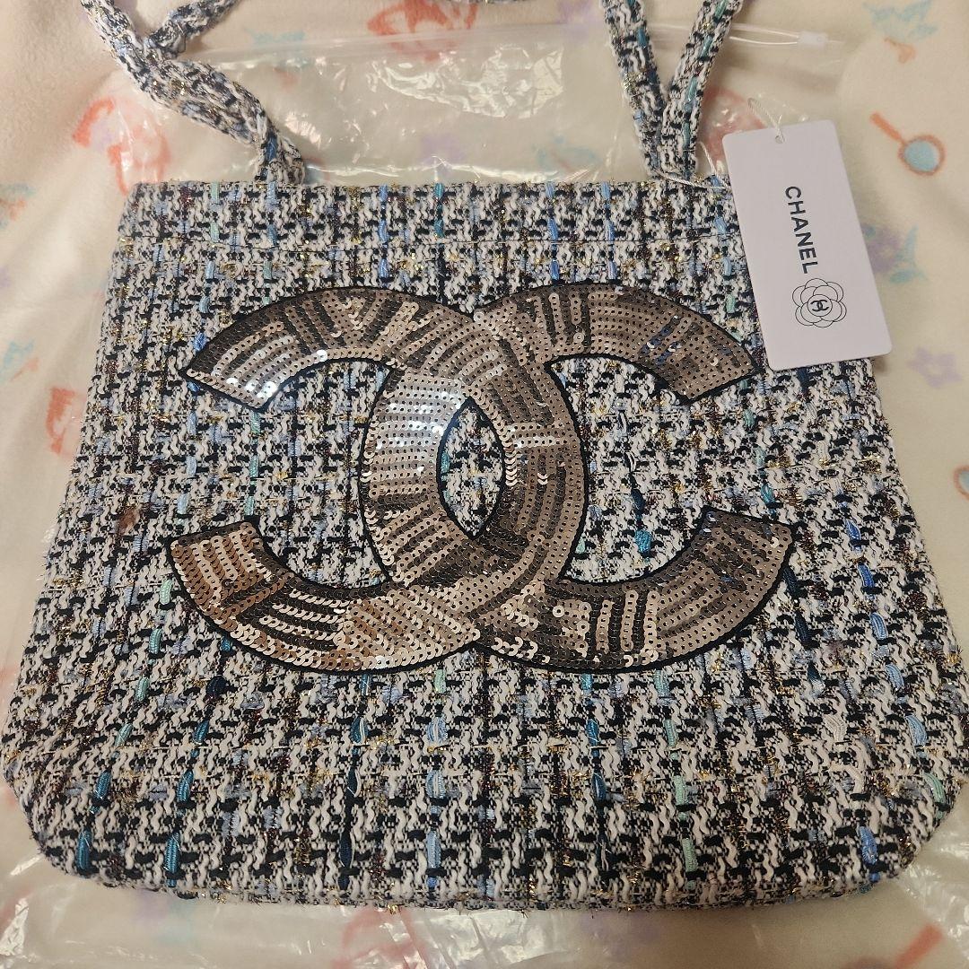 CHANEL CCロゴ　スパンコール　ツイードバッグ ☆23K 23/24AW ツイード×スパンコール☆ CHANEL ボックスバッグ