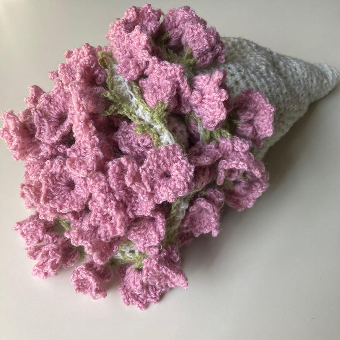 花束ブランケット ブーケブランケット ピンク 編み物 毛糸 結婚式 入学