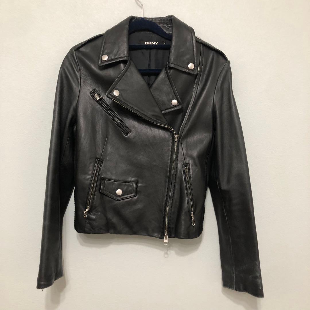 訳あり！DKNY ダナキャラン ライダース ジャケット レザー ラムレザー