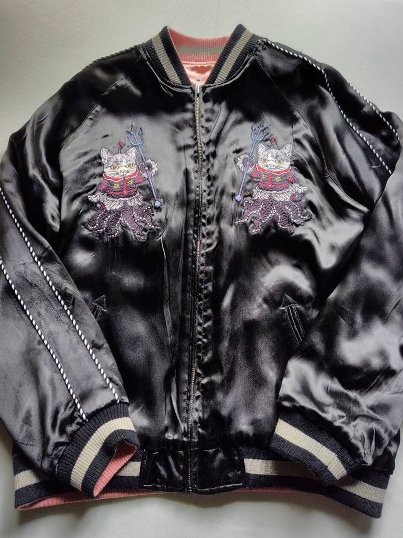 《希少品》ヒグチユウコ風神雷神スカジャン