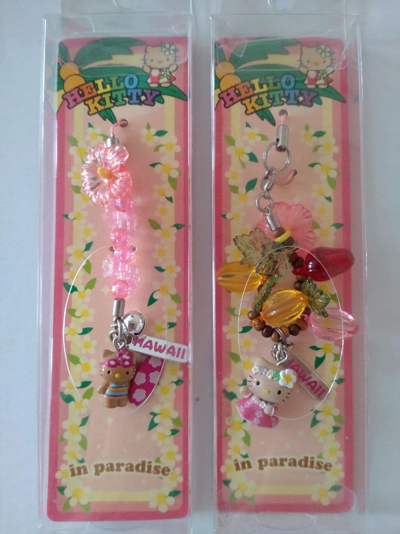 ハローキティ 日焼けキティ ストラップ ご当地キティ ハワイ 2個セット
