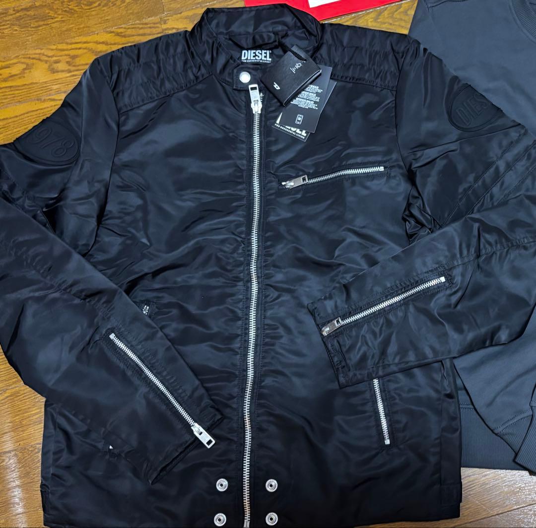 DIESEL ブラック ライダースジャケット　エライザジャケット　タグ付き DIESEL ブラック ライダースジャケット エライザジャケット タグ付き