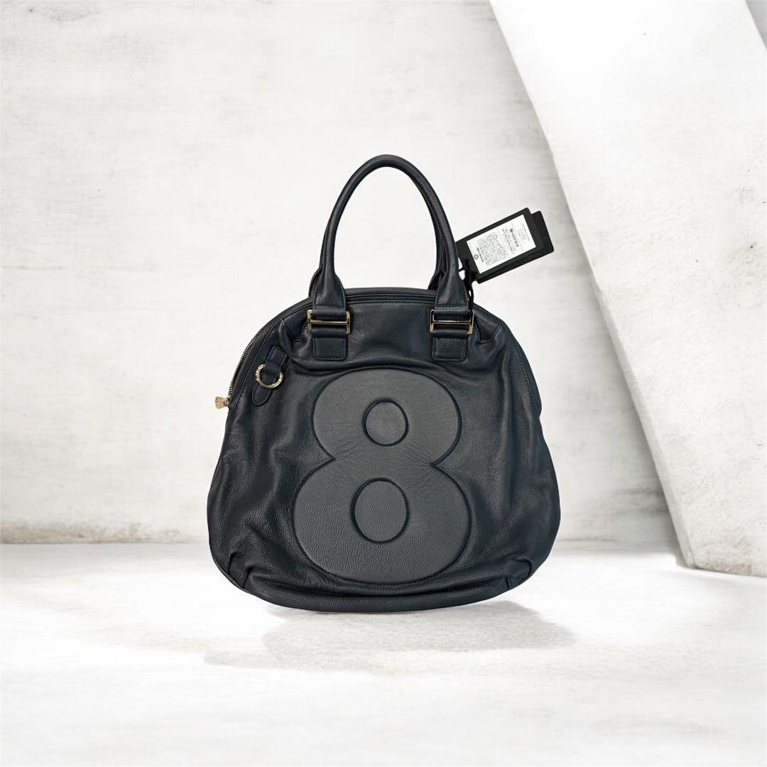 ムータマリンブラックレザー ８トートバッグ