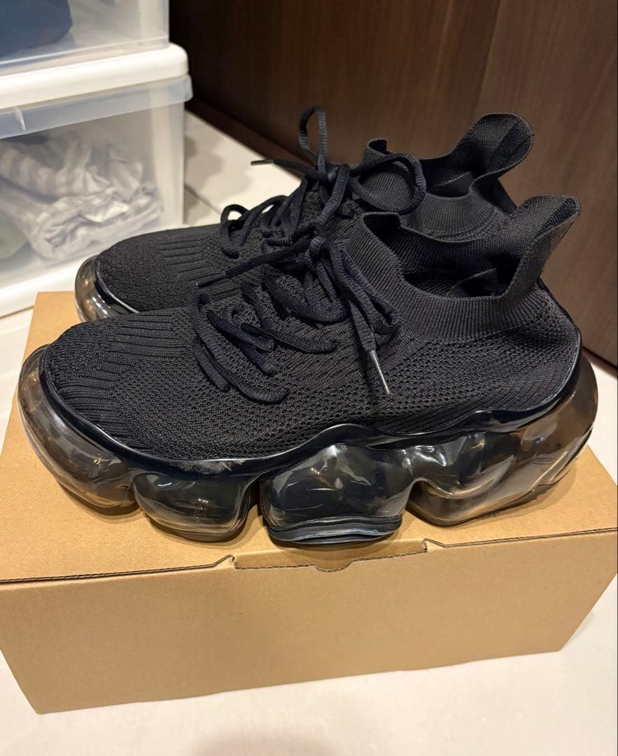 ground ブラック ニットスニーカー イング ing 【レイン対応】ハンズフリーニットスニーカー （ブラック