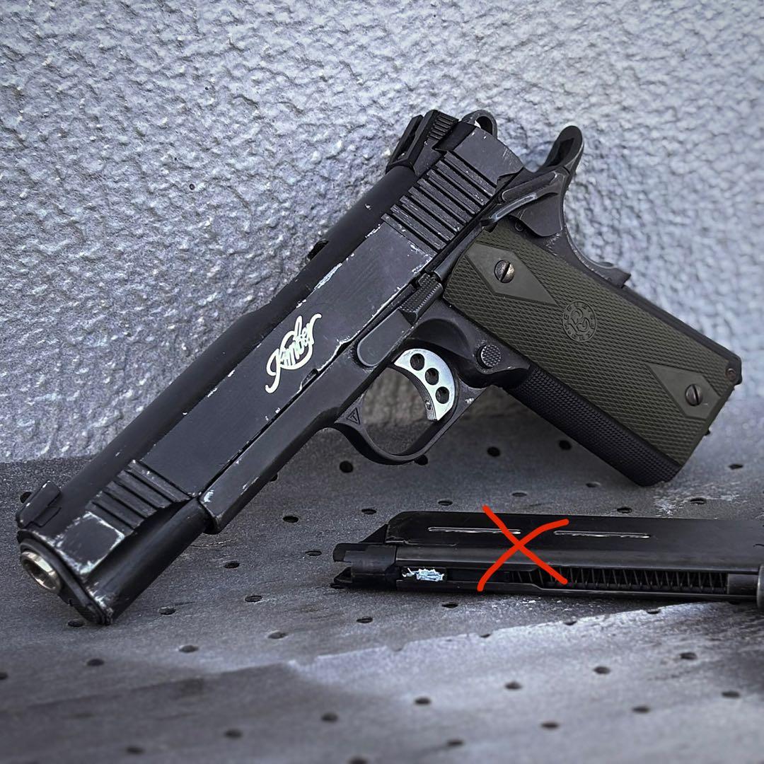 東京マルイ MEUピストル フルカスタム リアルペイント加工 バトルダメージ 2月末頃 新発売「WA スプリングフィールド MEUピストル バトルダメージ