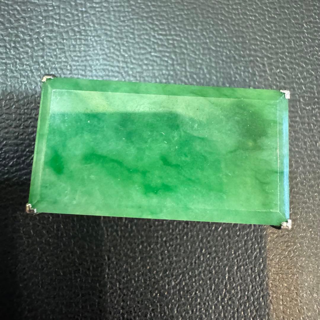 PT850 翡翠彫刻帯留め 総重量11g 翡翠帯留め アンティーク