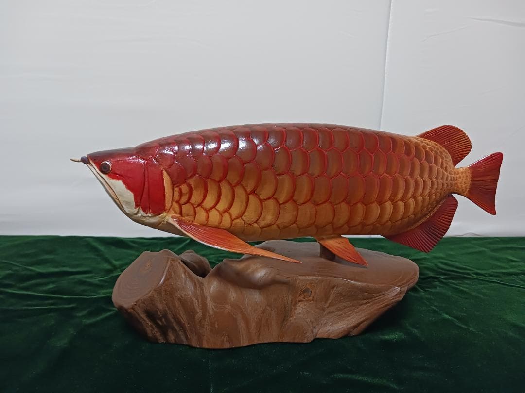 木製 鮮やかな魚の彫刻 アジア·アロワナ 楽天市場】【ポイント10倍 & クーポン！】ソフトモデルフィギュア 紅龍