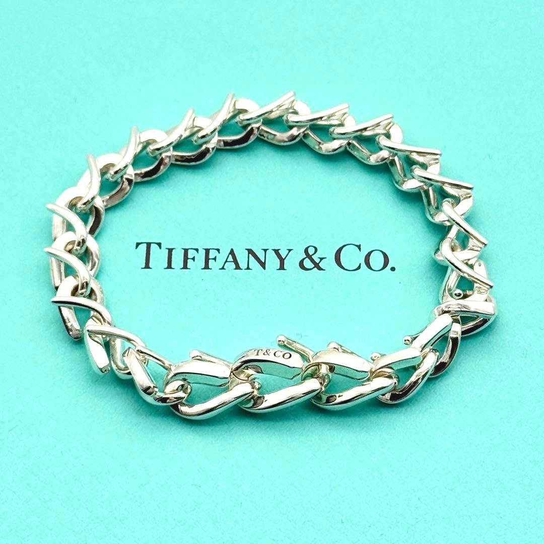 極美品 Tiffany フォージ ミディアム リンク ブレスレット シルバー