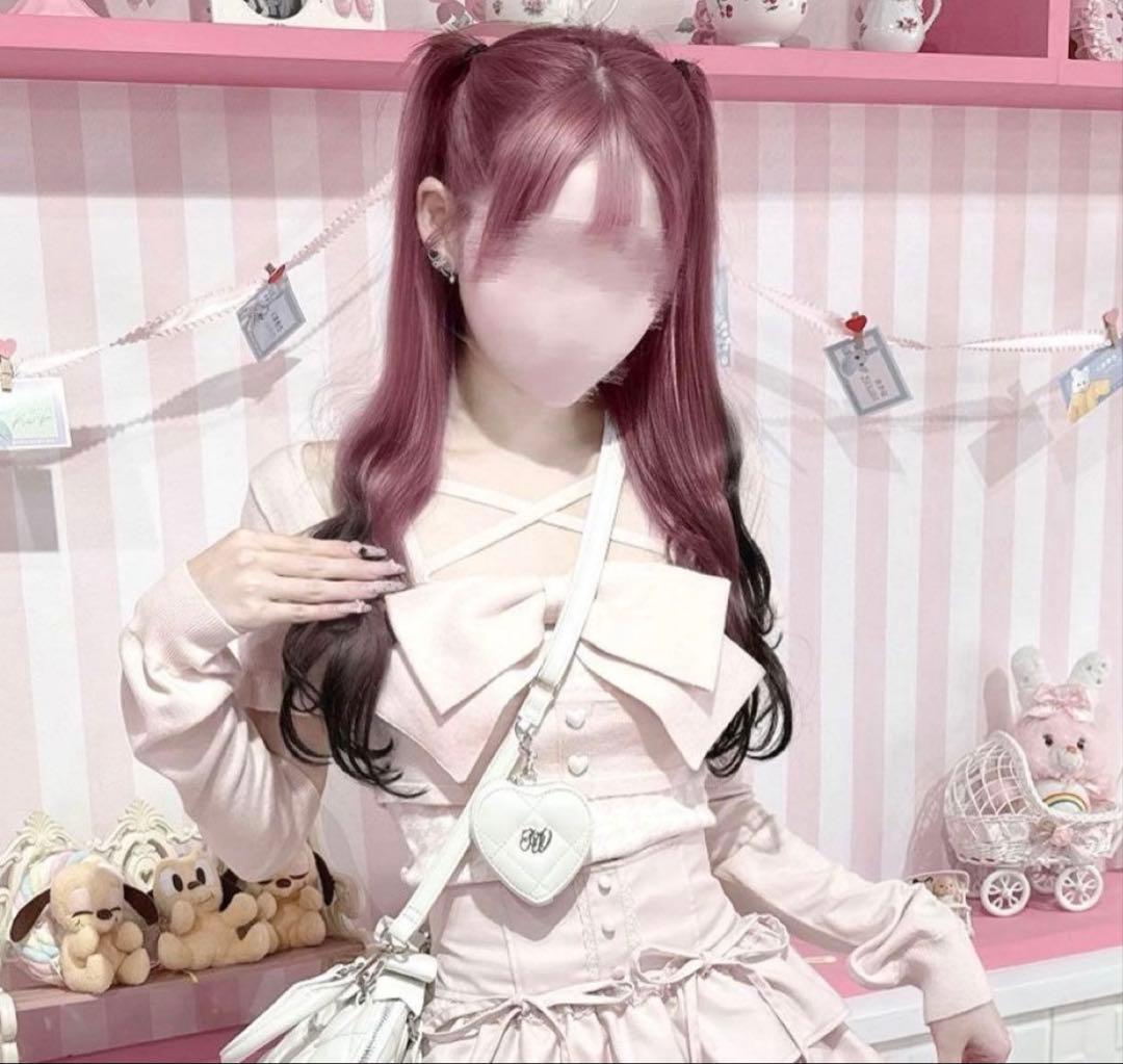 ミシェルマカロン ♡ ハニーミュウ ♡ビッグリボンアンサンブルトップス　ピンク