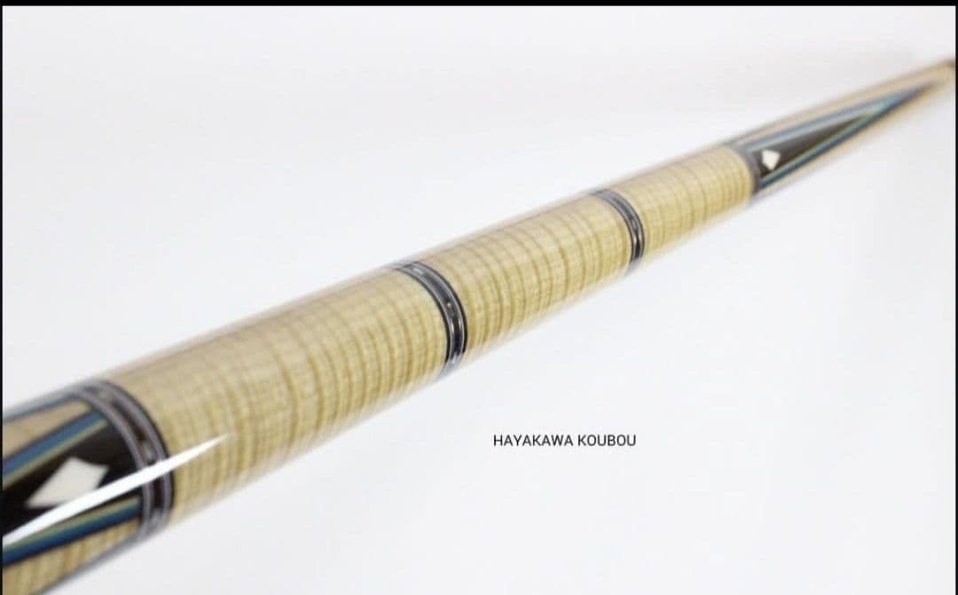 ビリヤードキュー 早川工房 新品 早川工房 カスタム キュー 黒檀＆アンボイナバール6剣 / ビリヤード