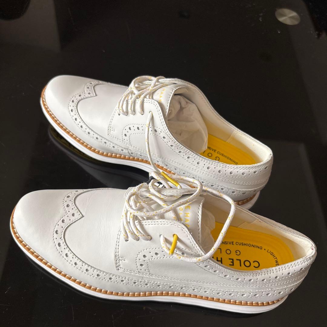 Cole Haan 防水ホワイトゴルフシューズ　24.5センチ スパイクレス